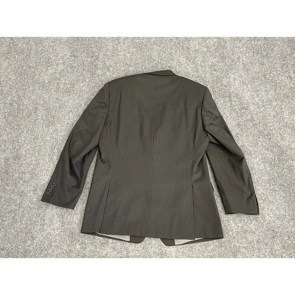 Joseph Abboud Suit Jacket Men’s 40R Striped Black Sport Coat Classic Blazer N19